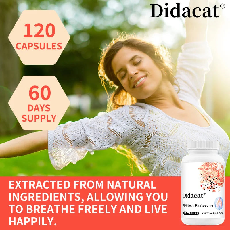 Quercetin 250mg Supplement - 120 Capsules, Antioxidant, Support Cardiovascular Health,  Immune Support, NON-GMO