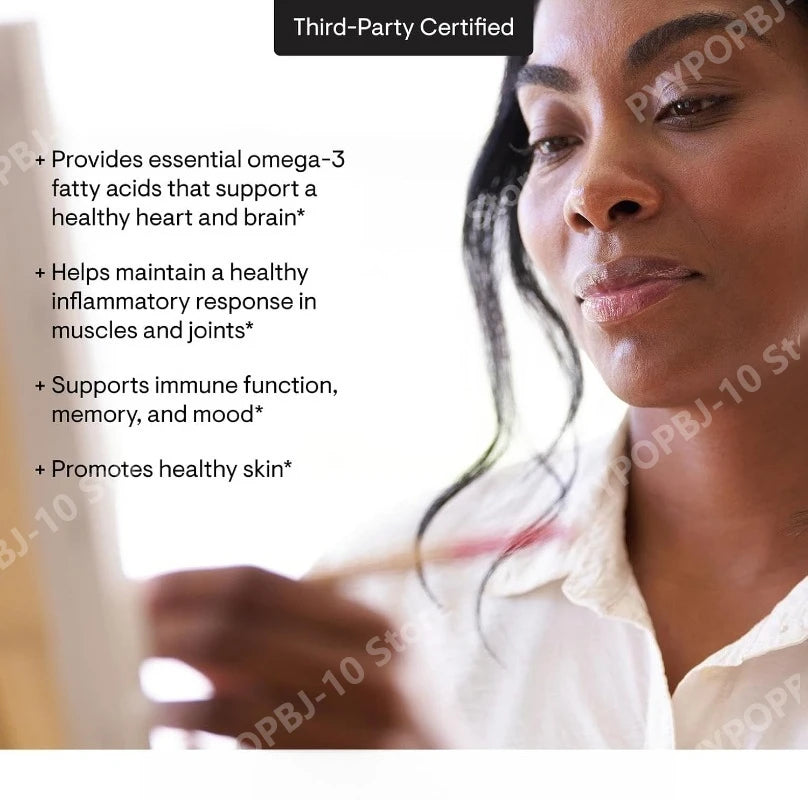 Omega-3 Supplement with DHA From Fish Supports Brain Skin Joint Heart Health 90 Softgels Gluten-Free No Dairy