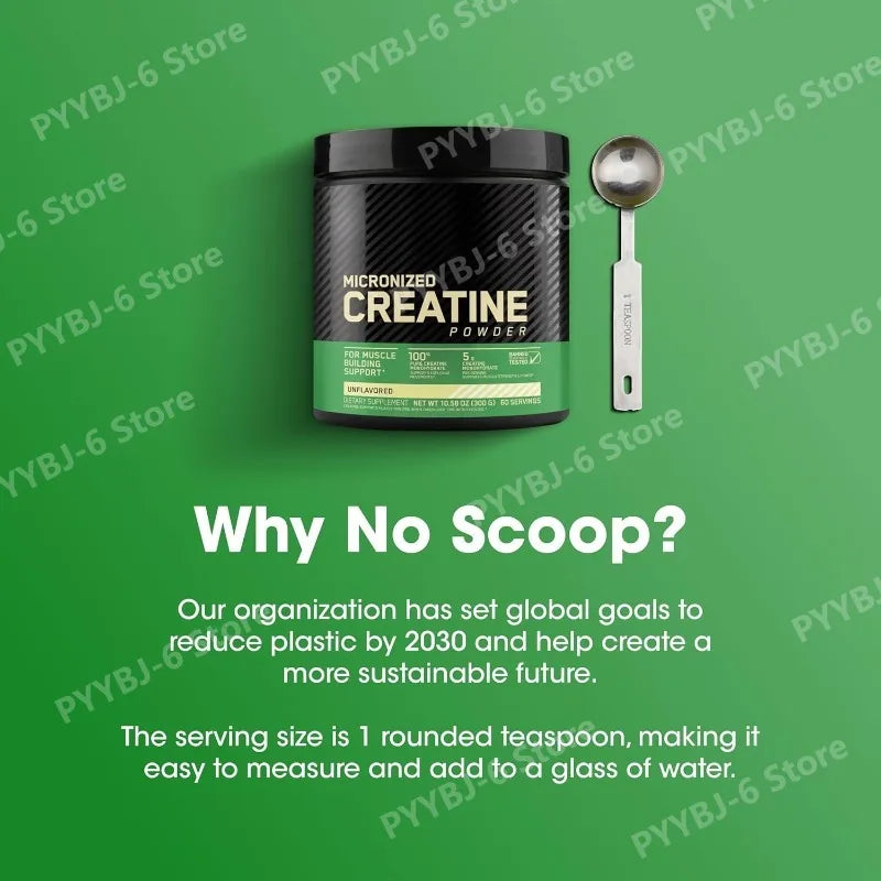 Micronized Creatine Monohydrate Powder Supports Muscle Strength &Power Unflavored 300g (60 Servings) Dietary Supplement