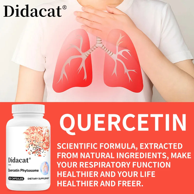 Quercetin 250mg Supplement - 120 Capsules, Antioxidant, Support Cardiovascular Health,  Immune Support, NON-GMO